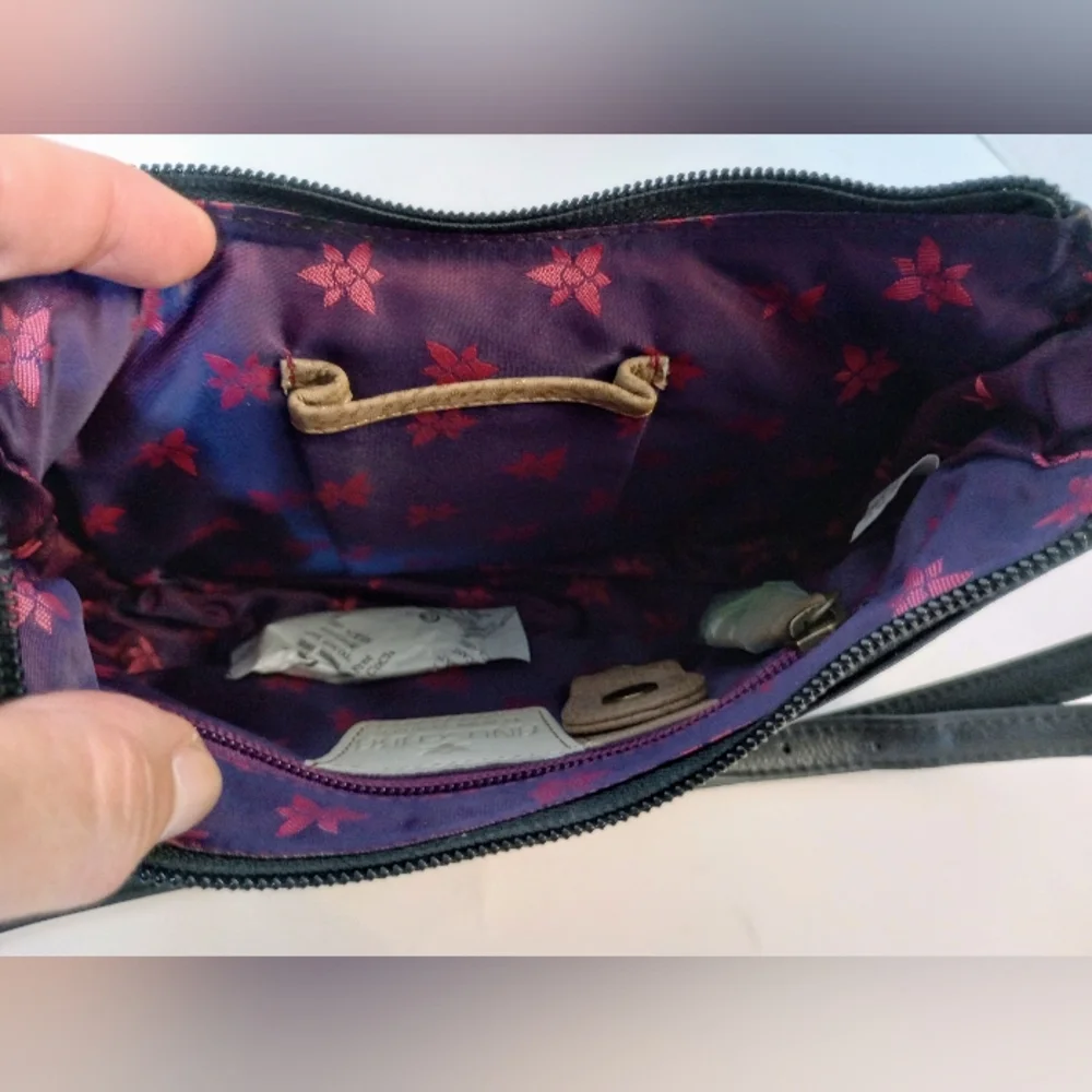SOLD Anuschka Playful Zebras hand painted leather crossbody & wallet set NWOT - Picture 9 of 16